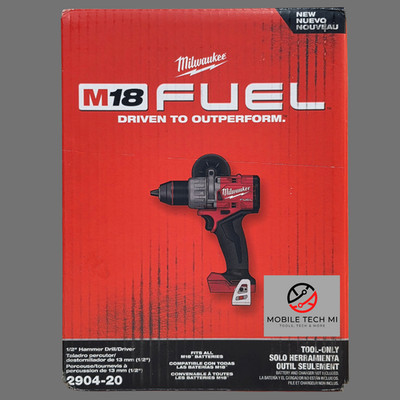 Milwaukee M18 FUEL 1/2'' Hammer Drill/Driver 2904-20 New in Box (Tool Only)
