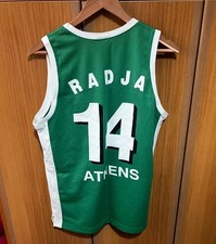Retro 90's Radja #14 Greece Athens Panathinaikos Basketball Jersey Green Sewn