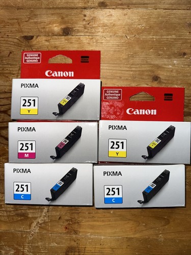 Pack d'encre tricolore Canon Picks 251 encres expirées - noir/cyan/magenta/jaune lot 5