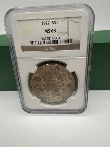 1922 $1 Peace Silver Dollar NGC MS 63 #50319