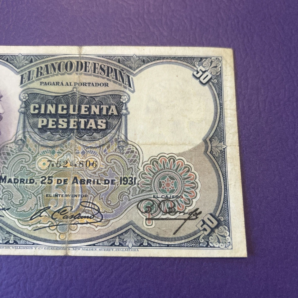 Spain- 50 Pesetas-1931 - Image 3 of 4