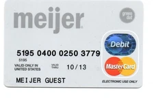 Expired Meijer Guest Debit Card No $ Value Collectible Thru 10/13