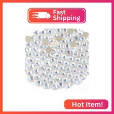 beadsland Flat Back Crystal Rhinestones Round Gems for Nail Art and Craft Glue F