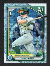 Ryan Lasko 2024 Bowman Chrome Prospect 1st Mojo Refractor #BCP-105 Athletics