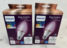 2 x Philips 40-Watt Smart Wi-Fi LED Color Changing Light Bulb Powered by WiZ