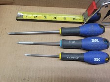 S-k Tools 3-piece Round Blue And Black Handel Phillips Screwdriver Set