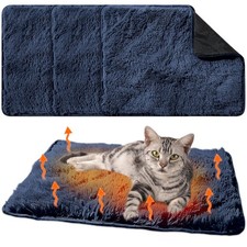 4 Pack Self Warming Cat Bed Pad Self Heating Cat Dog Mat with Fluffy Faux Fur...