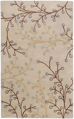 8x11 Carpet Handmade Wool Gray Leaf Vine 5008 Area Rug - Approx 8' x 11'