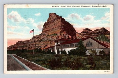 Scottsbluff NE-Nebraska, Museum, Scott's Bluff Monument, Vintage c1914 Postcard