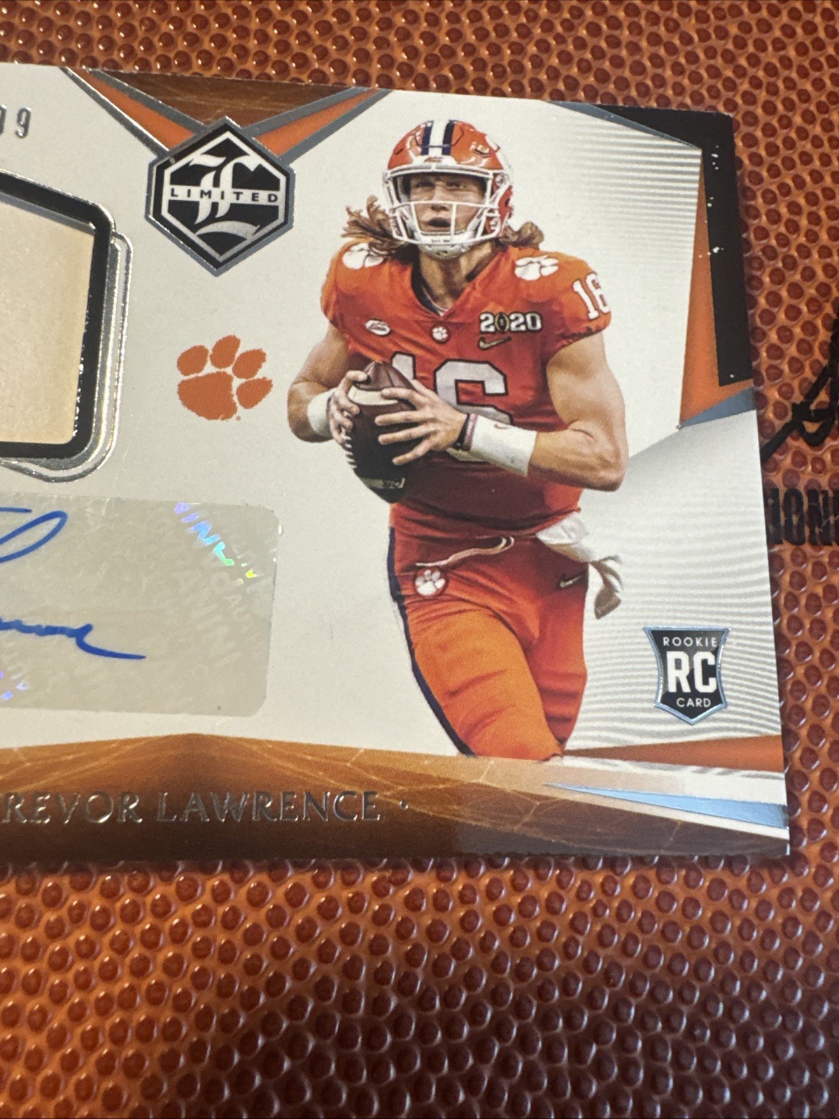 Trevor Lawrence 2021 Panini Chronicles Draft Limited Rookie Patch Auto # /99 RPA view 11