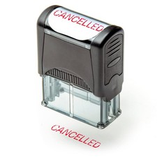 Cancelled Self Inking Rubber Stamp Refillable Red Ink Preinstalled 35 x 8mm