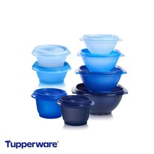 Tupperware 16pc (Set of 8) Heritage Food Storage Container Set Blue