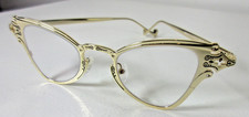 WOMENS READING GLASSES 2.0 NO LINE PROGRESSIVE FUNKY GOLD STEAMPUNK CAT EYE