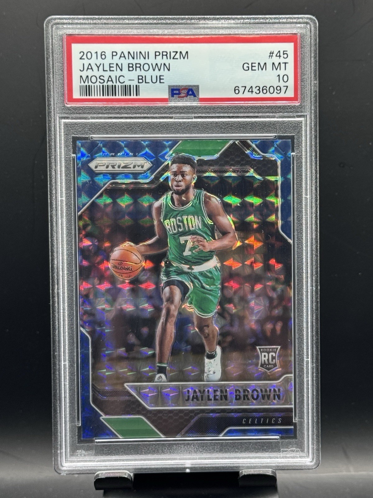 2016-17 Prizm Mosaic Blue Jaylen Brown #45 PSA 10 RC LOW POP!!!