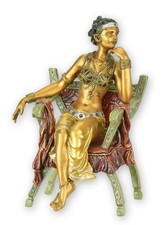 Bronzeskulptur Bauchtänzerin Wiener Stil Replikat Retro Design Dekoration