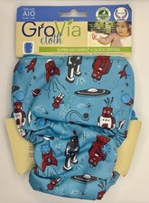 Grovia Robots OS AIO Organic Cotton Cloth Diaper NIP/NWT HTF