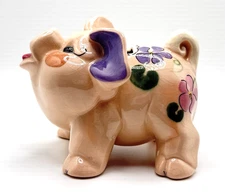 Vintage Kay Finch California Pottery Piggy Bank 4.5”x 3.5”