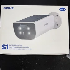 AOQEE 4pack Security Camera 3MP 2K res, Outdoor Wireless WiFi, Multi Options 