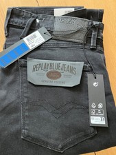 Image of bnwt replay anbass black power stretch  jeans 34 w 30 leg