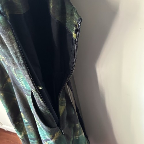 Anthropologie Maeve Dress Size 6 Green Painted Plaid Fit & Flare Sash Women's - Picture 4 of 16
