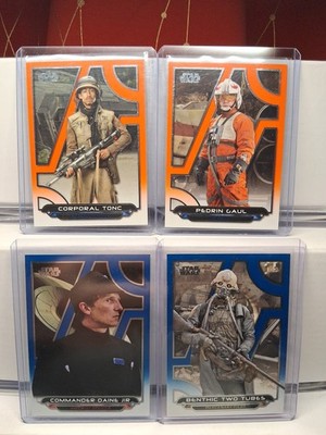 2018 topps star wars galactic files 4 Card Parallel Lot Orange Blue