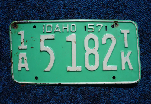 1957 IDAHO Truck License Plate