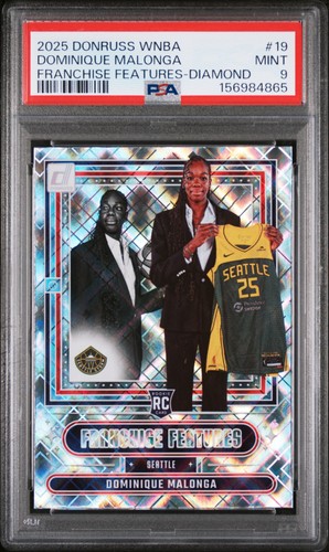 2025 DONRUSS WNBA FRANCHISE FEATURES DIAMOND #19 DOMINIQUE MALONGA ROOKIE PSA 9