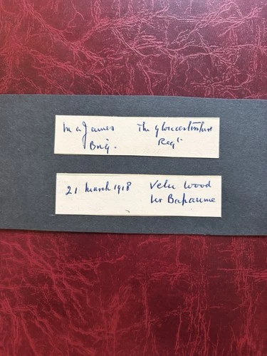 Brigadier Manley A.James,VC,DSO,MBE,MC.Gloucestershire Regiment WW1 Autograph.