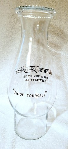 NICK'S THE PLACE Souvenir Hurricane Glass Lafayette Louisianna 201 McKinley St - Picture 6 of 8