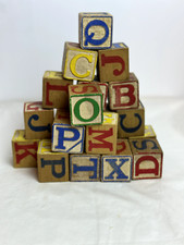 Educational 22 Wood Alphabet  Number Blocks, ABC Toy for Toddlers.