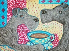 Kerry Blue Terrier 5x7 Dog Fine Art Print Hand Signed by Artist KSams