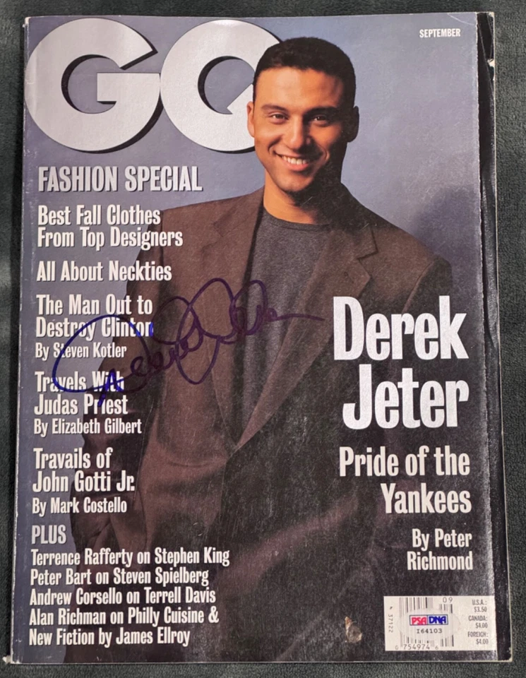 Derek Jeter "Yankees Legend MVP & HOF" Autographed Signed "GQ" Magazine Auto PSA - Image 4 of 4