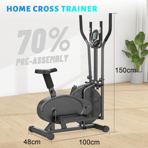 Elliptical Cross Trainer, 2 in 1 Cross Trainer Exercise Bike with Adjustable Sea - Picture 7 of 7