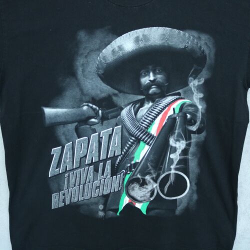 Camicia Vintage NOIX Street Certificata Uomo 4XL Nera Rivoluzione Messicana Zapata Tee - Foto 2 di 12