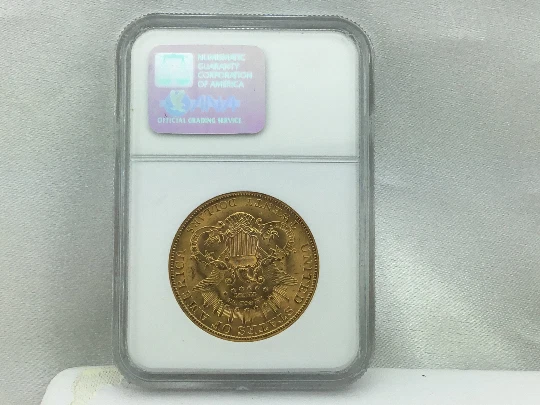 Moneda doble águila de oro Liberty de $20 de 1907 MS-63 de NGC Foto 2 de 2