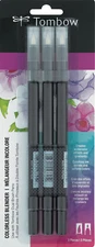Tombow Colorless Blender Pen ~ Set of 3 ~ Dual Tip Brush & Fine Point Bullet Tip