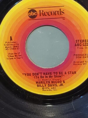 MARILYN McCOO 7 BILLY DAVIS 7'' 45 RPM ''You Don't Have to Be a Star'' VG Condition