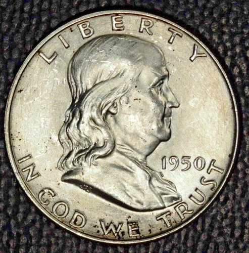 1950-D Franklin Half Dollar, Choice BU FBL , Raw