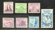 US, 1933 full Commemorative year set, 7 stamps, MNH