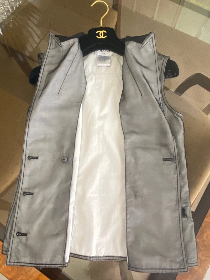 GILET CLASSICO CHANEL 2007 SPRING RUNWAY STRATIFICATO CON BOTTONI CC TAGLIA 38