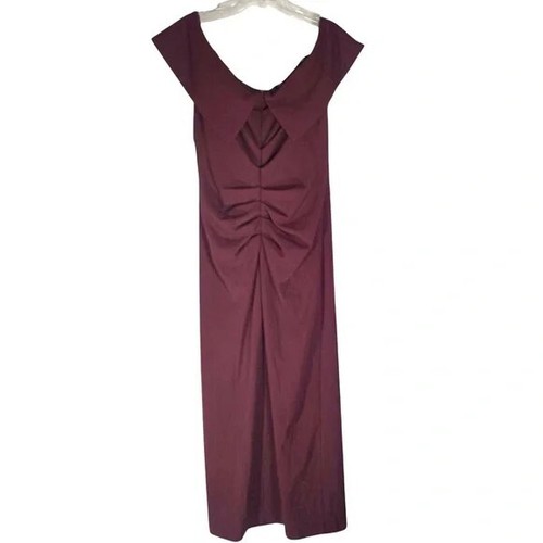 Vestido Xscape para mujer talla 8 rojo morera drapeado frente dividido vestido - Imagen 4 de 7