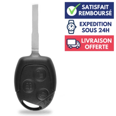 Coque Télécommande 3 Boutons pour Plip FORD Fiesta Transit Focus Ka + Clé vierge