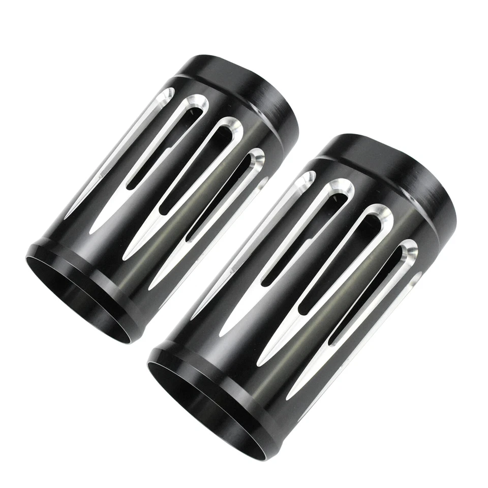 Cubierta deslizante de la bota de la horquilla CNC Cow Bell para Harley Touring Road King Glide 1980-2023 Foto 4 de 4