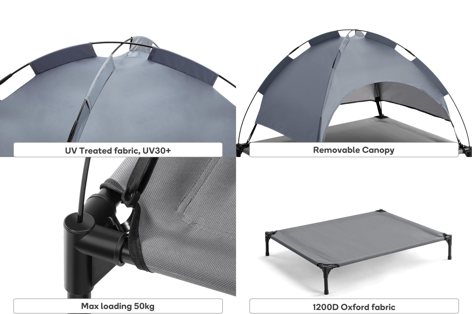 Pawever Pets Elevated Pet Bed with UV30+ Canopy eBay