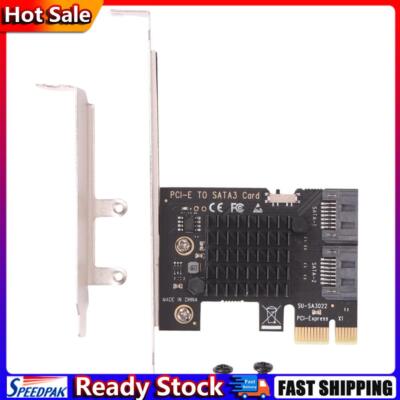 Desktop Computer PCI-E 1x to SATA3.0 2 Port Riser 6Gbps PCI Express Adapter Card