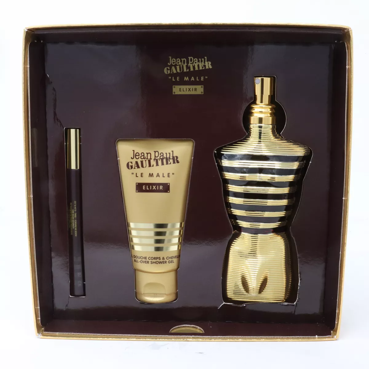 Jean Paul Gaultier Le Male Elixir Parfum 3-Pcs Gift Set / New With Box