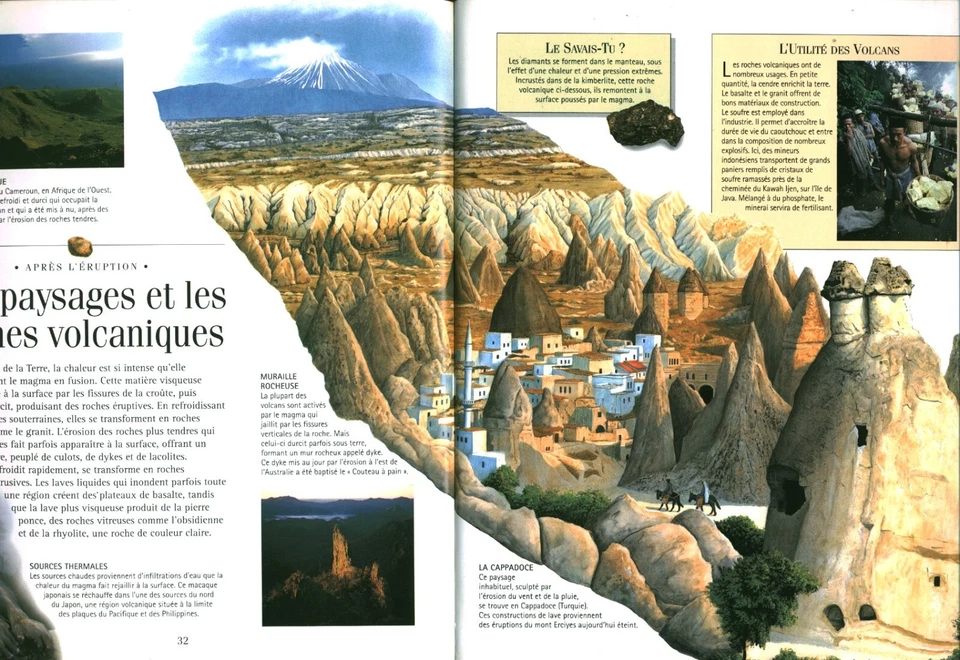 Livre volcans et tremblements de terre Françoise Fauchet France Loisirs 1997 - Photo 2/3