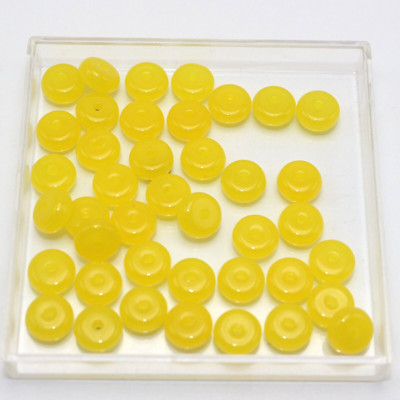 500 Yellow Resin Abacus Beads Spacer 7X3mm Imitation Amber Gemstone
