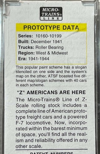 Micro-Trains Line Z Gauge #10197 ATSF The Chief 40' Boxcar New In Box - Picture 4 of 7