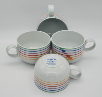 Sextet by Block Harmony Line Vista Alegre Portugal Set of 4 Flat Cups 1980s (B)